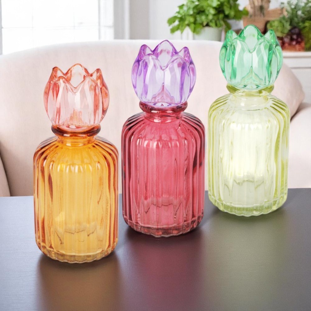 PCANDELA VETRO H14X6 3 ASSORTITI